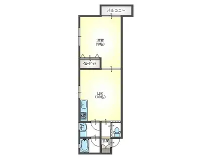 メゾン アンファン(1LDK/2階)の間取り写真