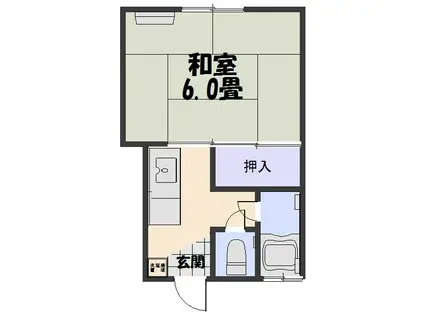 上園アパート(1K/2階)の間取り写真
