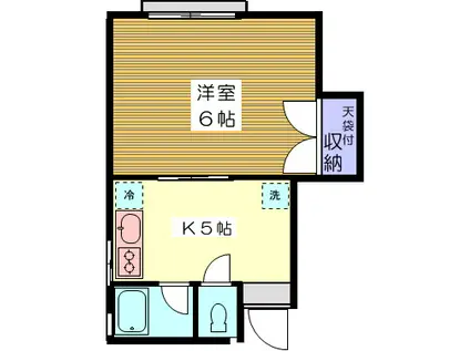 コーポユキ(1K/1階)の間取り写真