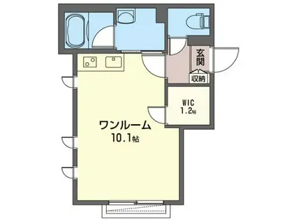 マ・モール弘明寺VI(ワンルーム/2階)の間取り写真