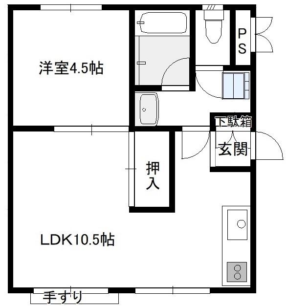 ルモン大石(1LDK/2階)の間取り写真