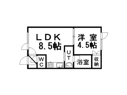 クレイン(1LDK/2階)の間取り写真