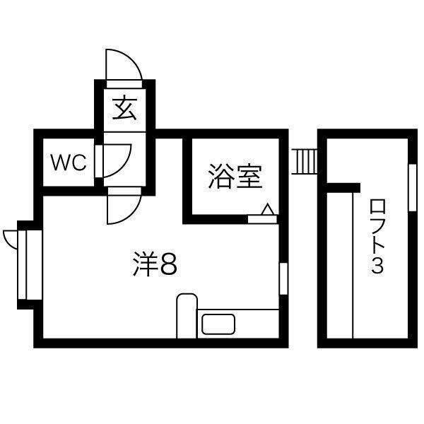 ソニア56B棟(1K/1階)の間取り写真