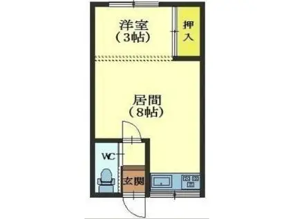 ソフィア川原(ワンルーム/1階)の間取り写真