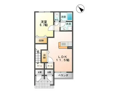 クレールヴィラ(1LDK/1階)の間取り写真