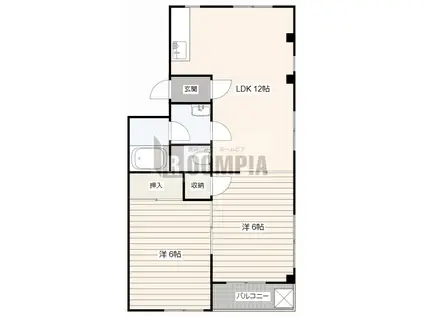 アーデルM(2LDK/3階)の間取り写真