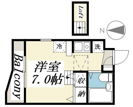 ジュネパレス新松戸第42(1K/2階)の間取り写真