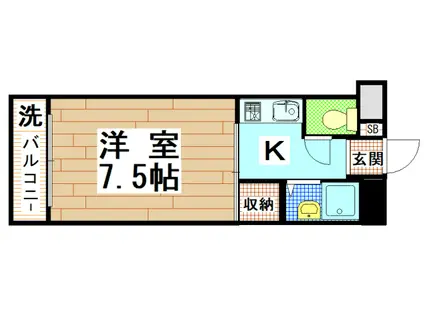 エスポワール友井(1K/2階)の間取り写真