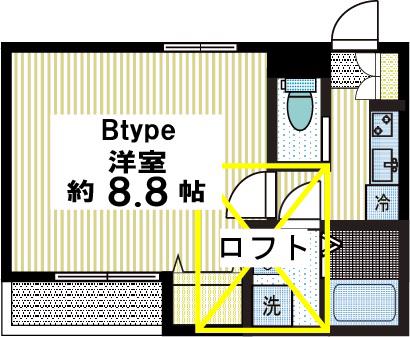 トワヴェール(1K/2階)の間取り写真