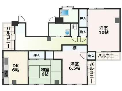 ブリリアントハイツ(3DK/5階)の間取り写真