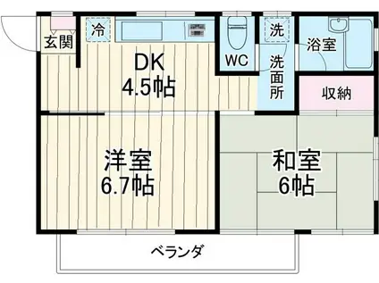 グリーンピア八千代台(2DK/4階)の間取り写真