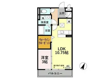 BANYANTREE(1LDK/1階)の間取り写真