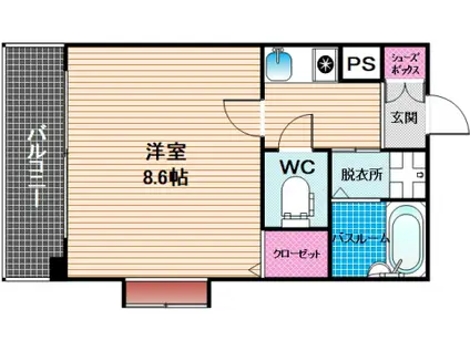 永吉マンション(1K/9階)の間取り写真
