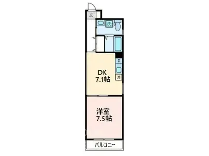 LOTUS GRANDE MARUTAMACHI(1DK/4階)の間取り写真