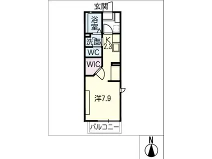 サンマルクI(ワンルーム/2階)の間取り写真