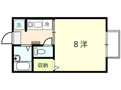 ふじハイツ6(1K/2階)の間取り写真