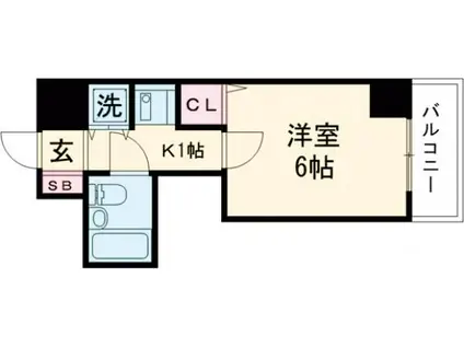 NIKOハイム新小岩第6(1K/3階)の間取り写真