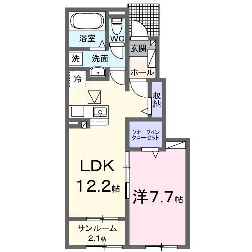 アイ シード I(1LDK/1階)の間取り写真