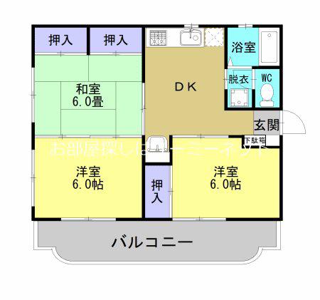 第2小川ハイツ(3DK/3階)の間取り写真