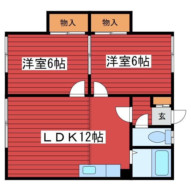 ハイツすみれ(2LDK/2階)の間取り写真