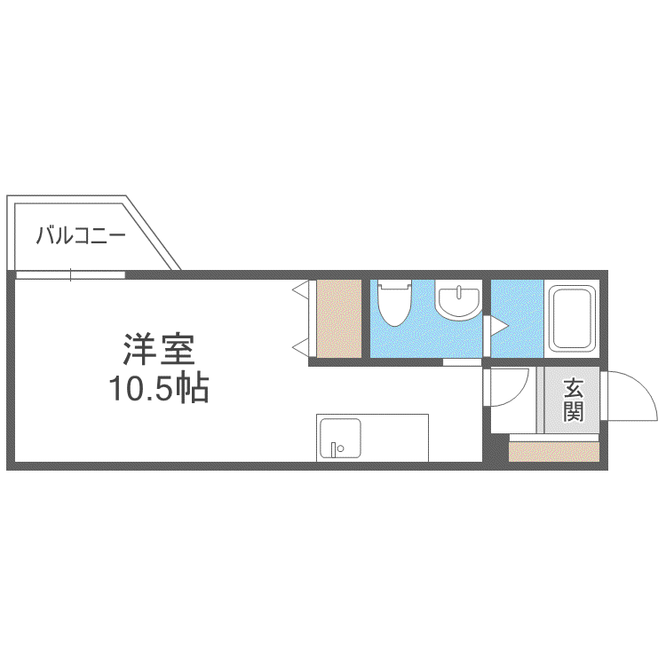 メゾン花(1K/2階)の間取り写真