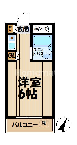 ウィン大船(ワンルーム/3階)の間取り写真