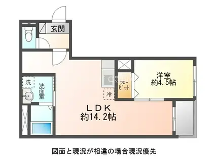 JACK EKIMAEDORI I(1LDK/3階)の間取り写真