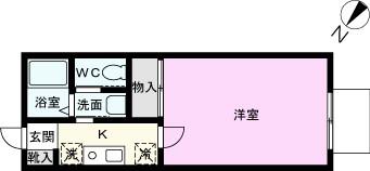 シャンテエトワールM(1K/2階)の間取り写真