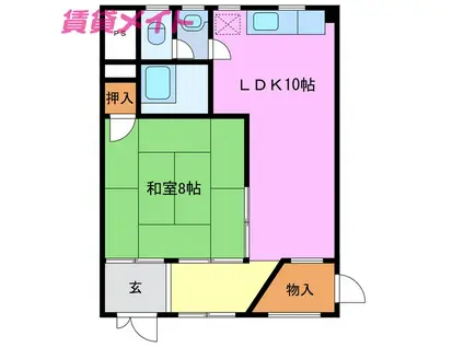 シュロス豊明(1LDK/1階)の間取り写真
