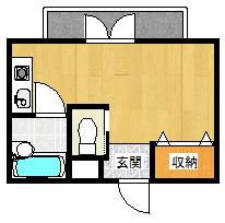 サンプラザベビードール(ワンルーム/3階)の間取り写真