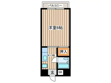 津久井セントラルハイツ(1K/2階)の間取り写真