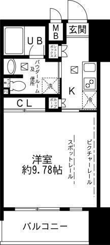 ル・パピヨンDX(1K/7階)の間取り写真