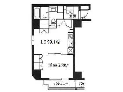 南堀江アパートメントグランデ(1LDK/6階)の間取り写真