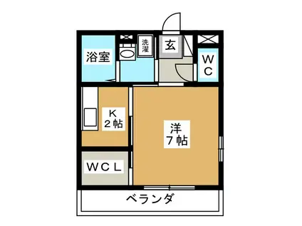 YS HOUSE FUJI(1K/2階)の間取り写真