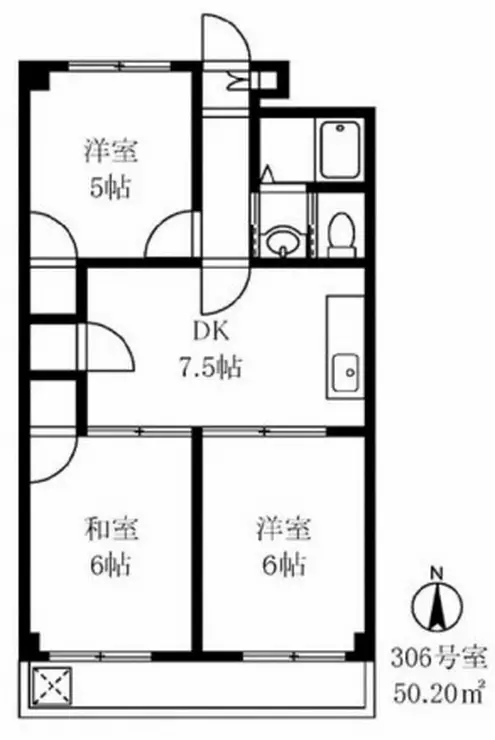 大森南マンション 3階階 間取り