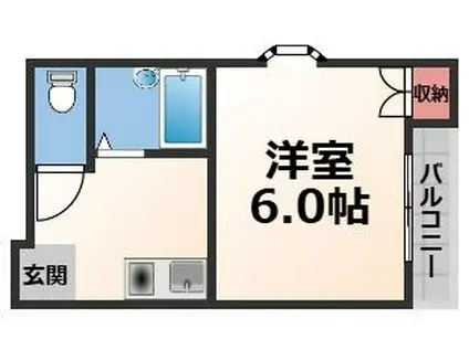 ゴッドフィールド布施(1K/6階)の間取り写真