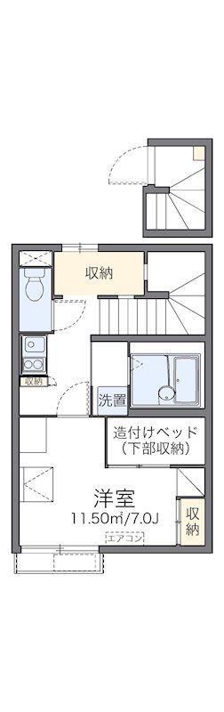 レオパレス平成Ⅱ(1K/2階)の間取り写真