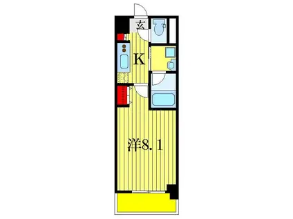 REVE(1K/5階)の間取り写真