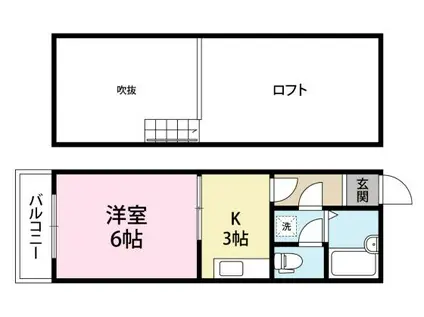 サンクレール江里町(1K/2階)の間取り写真