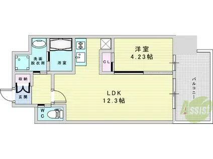 プレジオ西中島ASIAN(1LDK/3階)の間取り写真