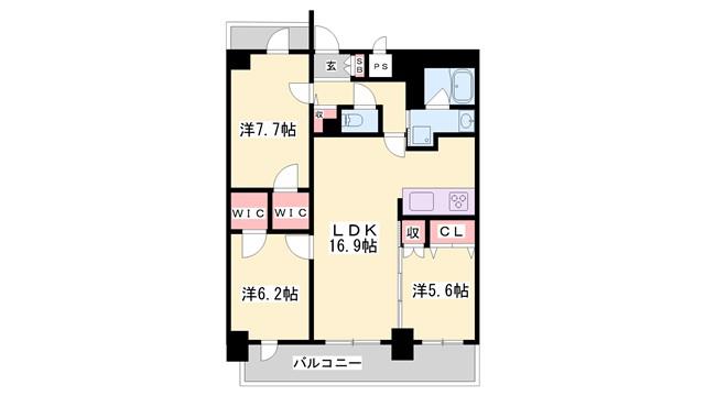 TUNAMAYO RESIDENCE(3LDK/6階)の間取り写真