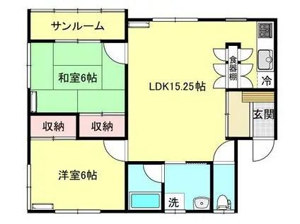 ハイツコスモス(2LDK/2階)の間取り写真