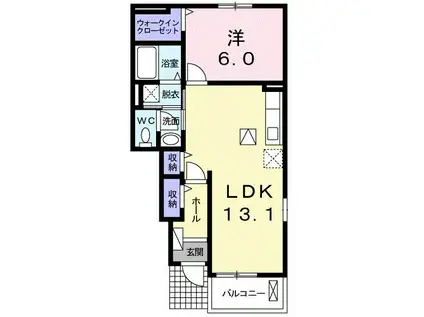 レジデンス サンフラワー(1LDK/1階)の間取り写真