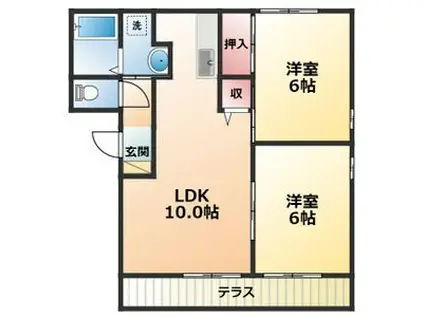 エスペランサI(2LDK/1階)の間取り写真