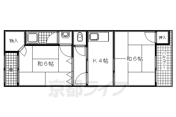 ハイツ スガ II(2DK/1階)の間取り写真
