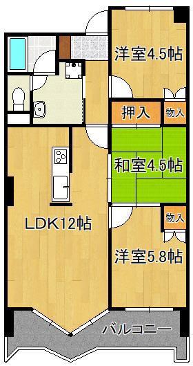 パラシオ高塔(3LDK/10階)の間取り写真