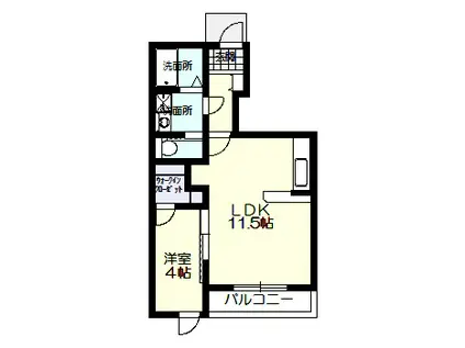 キャストリー(1LDK/1階)の間取り写真