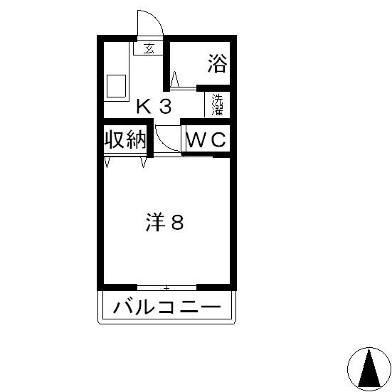 リンデンバウム(1K/1階)の間取り写真