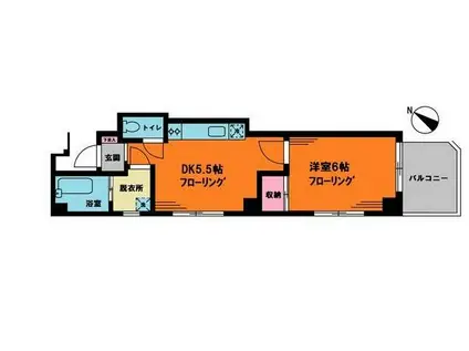 川辺ビル(1DK/4階)の間取り写真