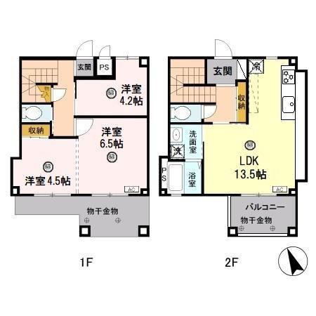 CASA N 1号棟(3LDK/1階)の間取り写真